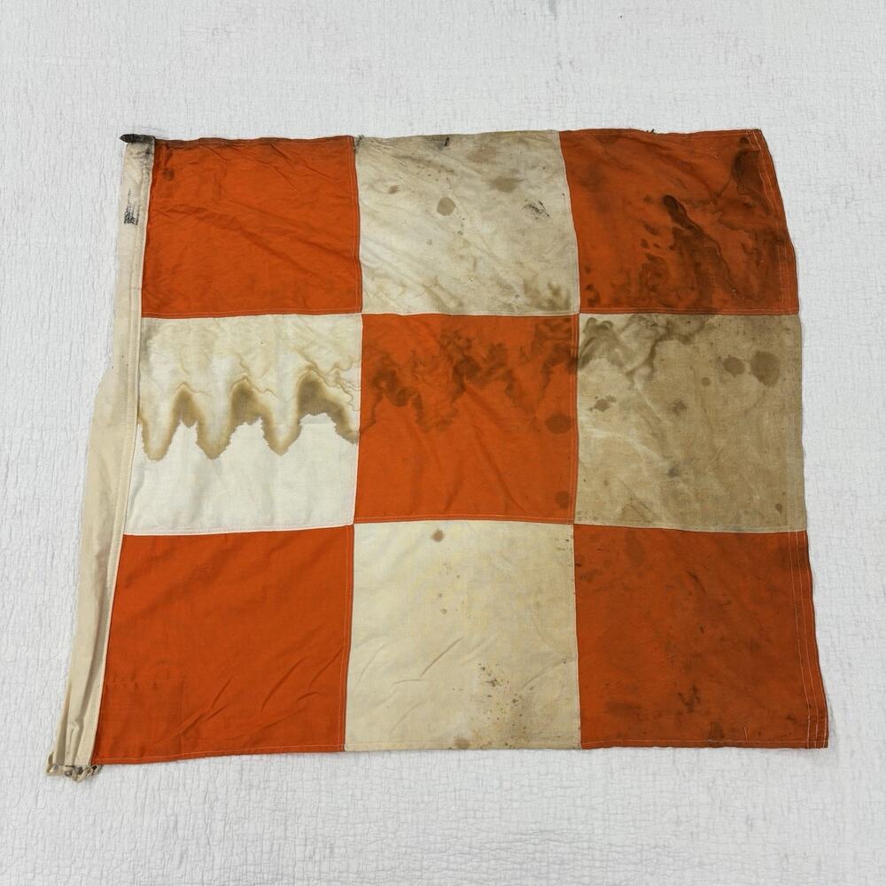 1967 Vietnam Era Airfield Vehicles Checked Signal Flag Aviation 3 FT. x 3 FT.